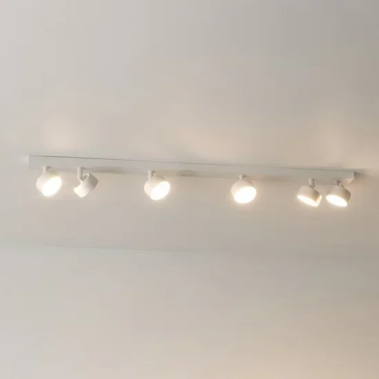 Plafoniera bianca 6 luci orientabili per cucina toplight