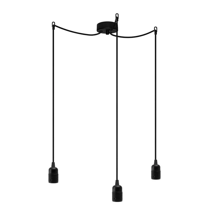 Plafoniera Nera, altezza totale 158,5 cm