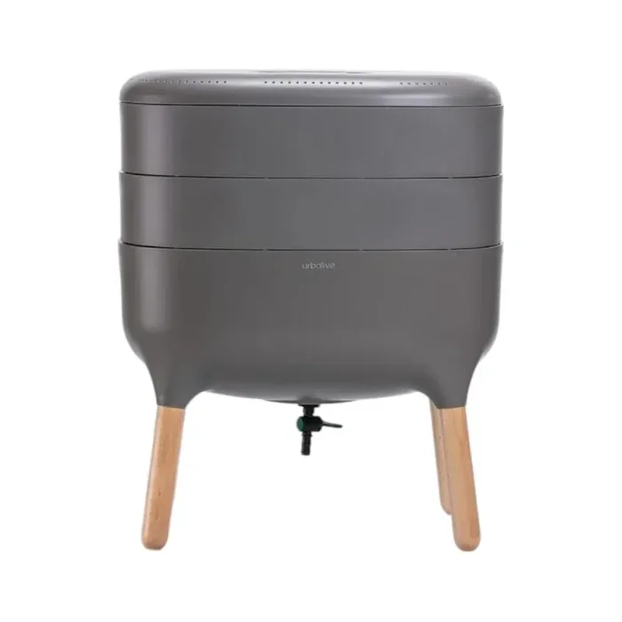 PlastiaCompostiera UrbaliveIn plastica, grigia, 21,7 l