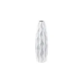 Polka vaso in ceramica bianca a onde h39 cm