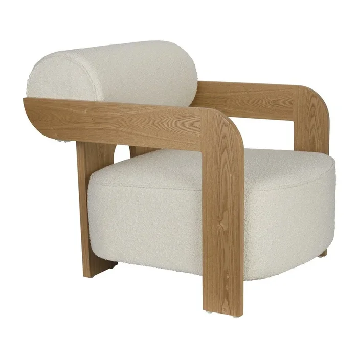 Poltrona Oolong Con rivestimento in bouclé, beige