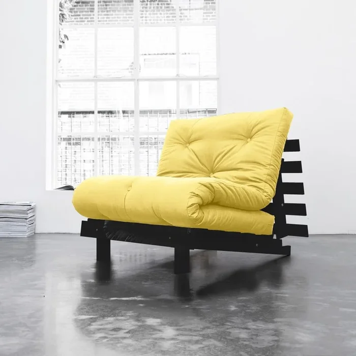 Poltrona Stile futon/in legno, gialla