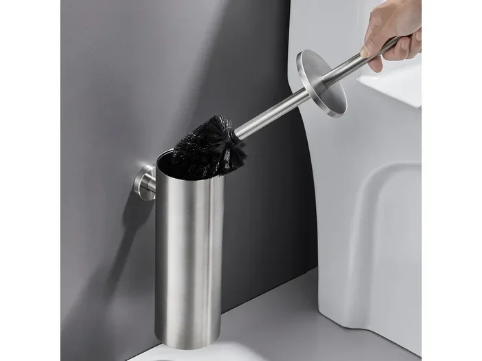 Porta Spazzola WC Acciaio Inossidabile Spazzola WC A Parete Facile Installato Perfetto per Bagno Toilette WC Impermeabile Facile da pulire