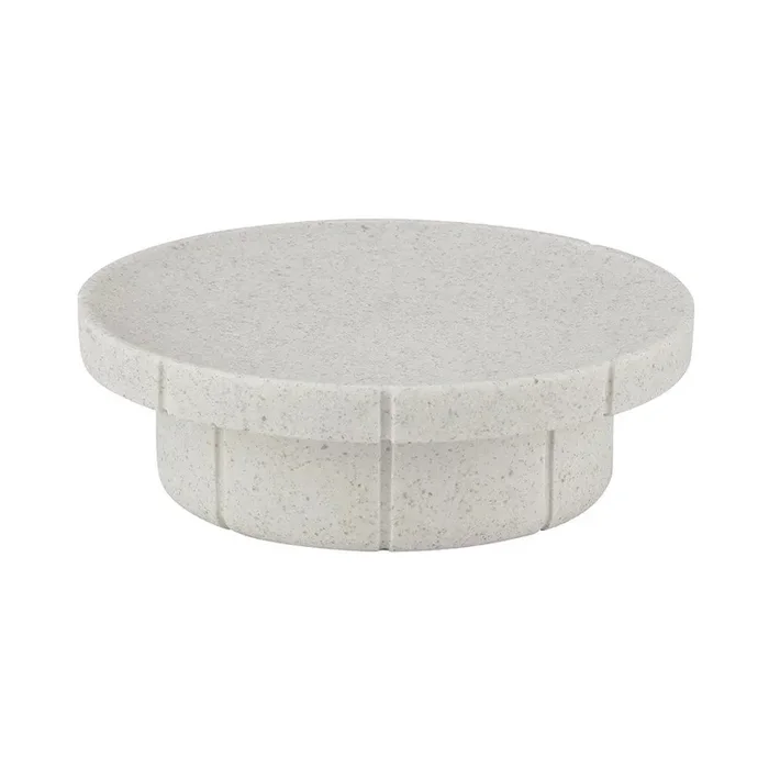 Portasaponetta Kua In poliresina, color crema, ø 11 cm, altezza totale 3 cm