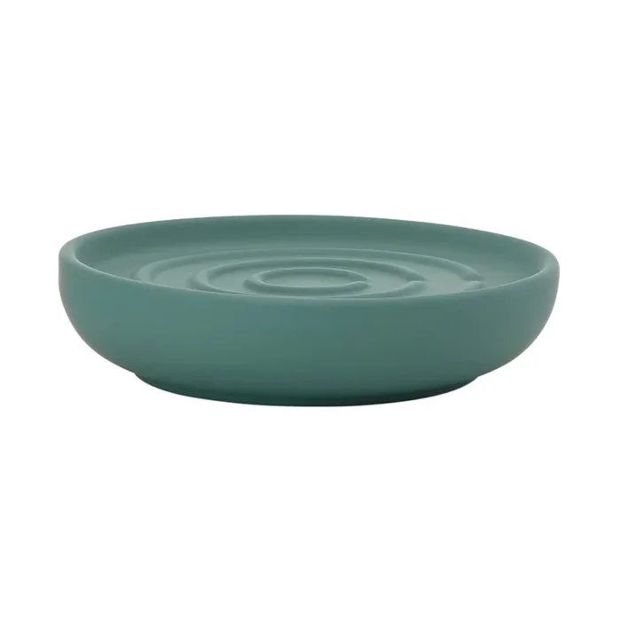 Portasaponetta Nova In gres, color petrolio, ø 11 cm, altezza totale 2,5 cm