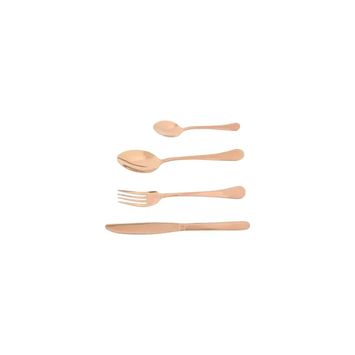 Posate 24 pz, in acciaio inox, dorate