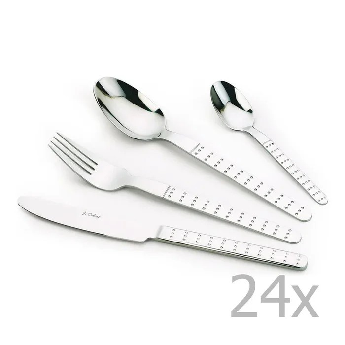 Posate 24 pz, in acciaio inox, grigie