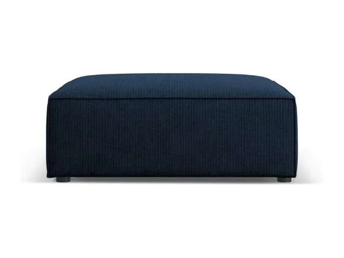Pouf “Arendal” in ciniglia con effetto a coste blu reale – 102x80x40cm