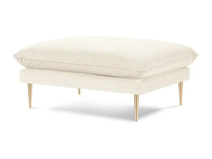 Pouf “Vienna” in velluto beige chiaro – 100x80x43cm