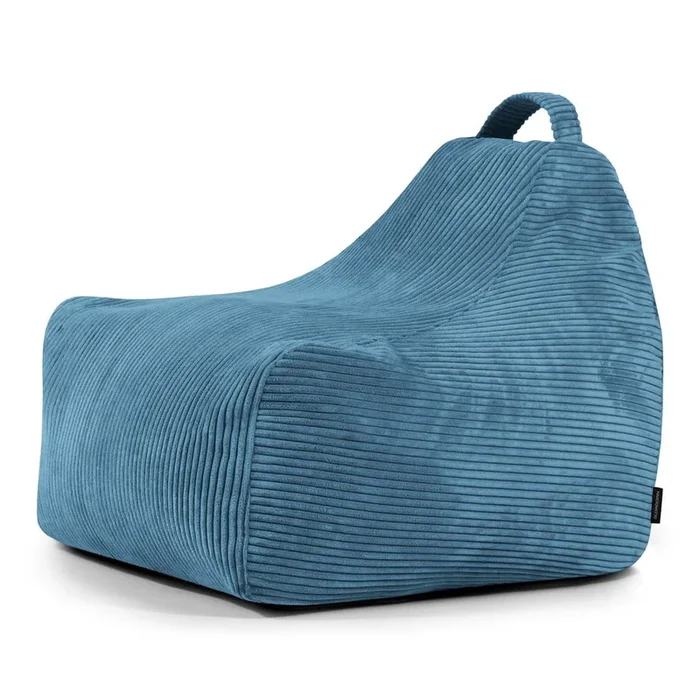 Pouf a sacco per bambini Game Amuse Con rivestimento in velluto a coste, blu, larghezza totale 75 cm, profondità totale 75 cm, peso 5 kg