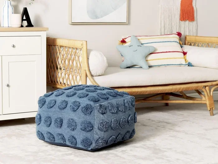 Pouf cotone blu 50 x 50 cm VISHVI