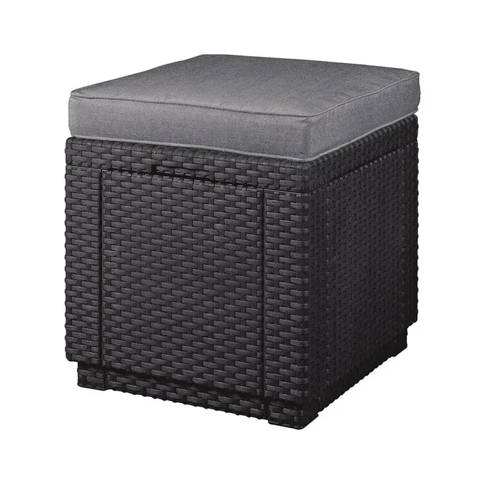 Pouf da giardino Cube Grigio scuro, altezza totale 39 cm