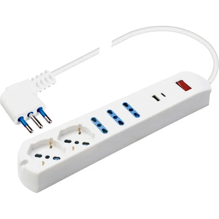 Presa evo quintupla con Usb + 3 da 10/16A +2Italiane/tedesche Polypool