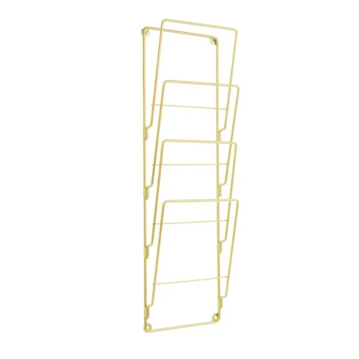 PT LIVINGPortarivisteIn metallo, da parete, dorato, 4×19 cm, altezza totale 60 cm
