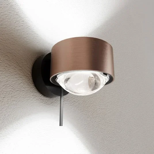 Puk! 80 Wall spot LED lenti trasparente rame/nero