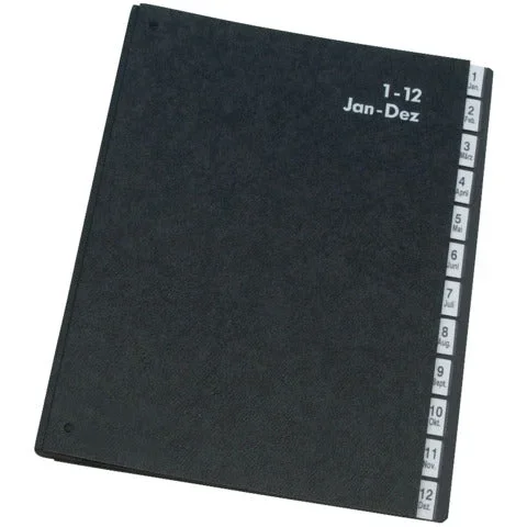 Q-CONNECT – Classificatore numerico 270×340 mm nero 1-12 – KF04562