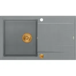 Quadron Evan lavello graniteq 86×50 cm grigio/grafite/inox HCQE8650U5_PVDC1_P2O