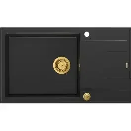 Quadron Evan lavello graniteq 86×50 cm nero HCQE58650U7_PVDG1_P2O