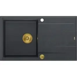 Quadron Evan lavello graniteq 86×50 cm nero HCQE8650U8_PVDG1_P2O