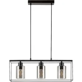 Rabalux Chadwick lampada sospesa 3×25 W nero-fumé 72033