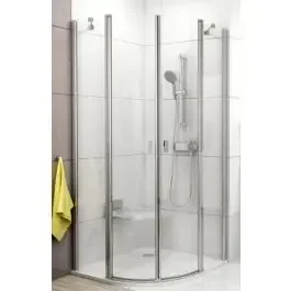 Ravak Chrome box doccia 80×80 cm semicircolare alluminio lucida/vetro trasparente 3Q140C00Z1