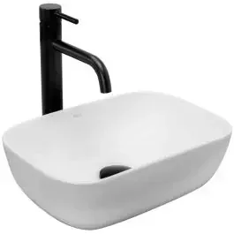 Rea Belinda lavabo 37×25.5 cm rettangolare da appoggio bianco REA-U5667