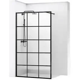 Rea Bler parete doccia 110 cm nero opaca/vetro trasparente REA-K7956