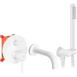 Rea Lungo set per vasca e doccia da incasso bianco REA-B6440