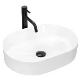 Rea Nadia lavabo 50×38 cm ovale da appoggio bianco REA-U6563