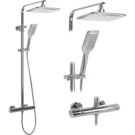 Rea Tom set doccia a parete con termostato con soffione cromo REA-P7100