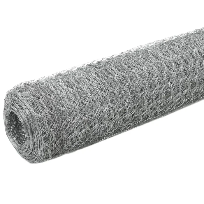 Recinzione in Rete per Pollaio Acciaio Zincato 25×1,2 m Argento 143332
