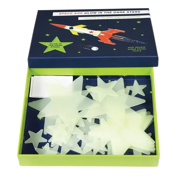 Rex LondonSet di adesivi per bambini Space Age30 pz, fluorescenti, per muro, 13,5×3 cm