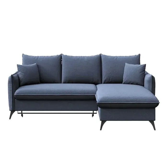 RodierDivano angolare BrimAllungabile/con contenitore, con penisola a destra/con chaise lounge, blu, a tre posti, larghezza totale 230 cm