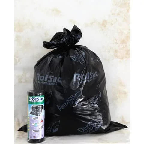 ROLSAC-PROFESSIONAL – Sacchi immondizia per rifiuti inorganici rolsac 156 l 85×120 cm – 55 µm nero – rotolo da 20 pezzi – 10087