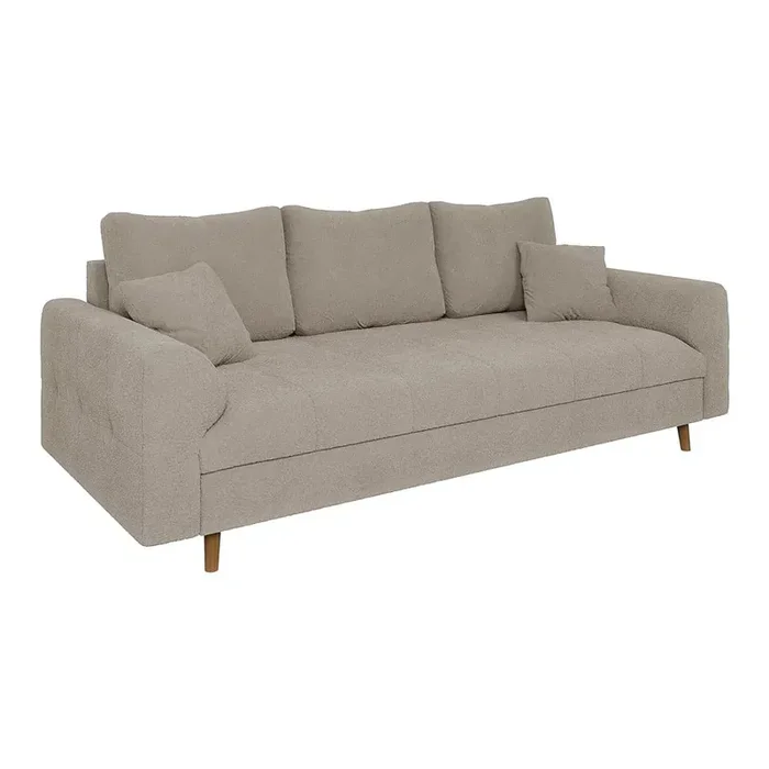 RopezDivano AriellaCon rivestimento in bouclé, beige, a tre posti, larghezza totale 210 cm