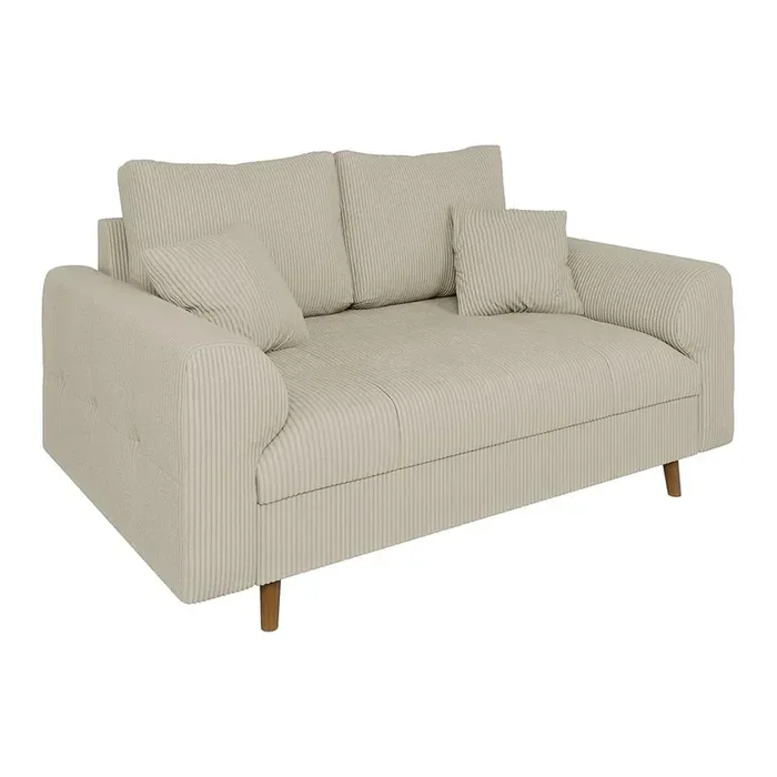 RopezDivano AriellaCon rivestimento in velluto a coste, beige, a due posti, larghezza totale 150 cm