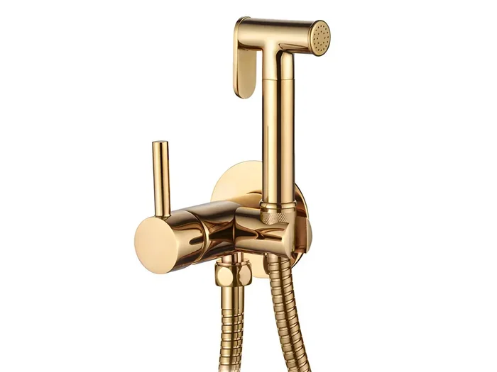 Rubinetto bidet con miscelatore con maniglia allungabile Ottone Oro
