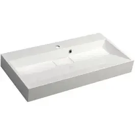 Sapho Amur lavabo 90×46 cm rettangolare a parete-da mobile bianco 55032