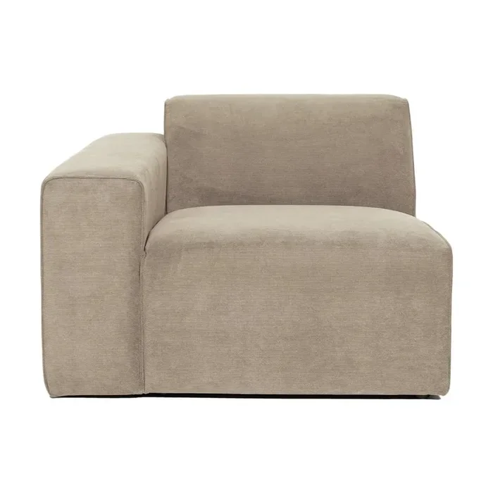 ScandicParte divano componibile StingCon penisola a sinistra, con rivestimento in velluto a coste, beige, larghezza totale 101 cm
