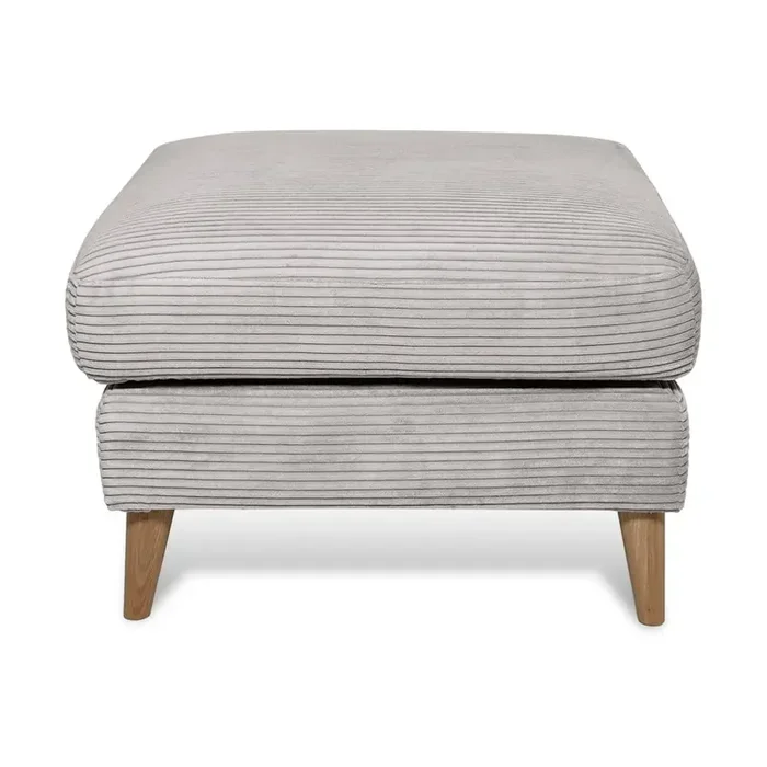 ScandicPoggiapiedi ParisCon rivestimento in velluto a coste, grigio chiaro, larghezza totale 70 cm, profondità totale 70 cm, peso 10 kg