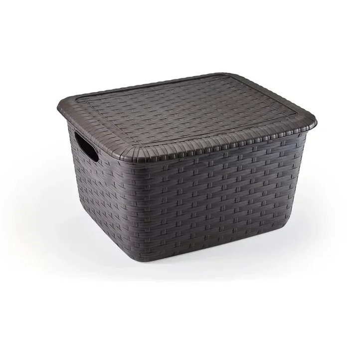 Scatola con coperchio effetto rattan XS