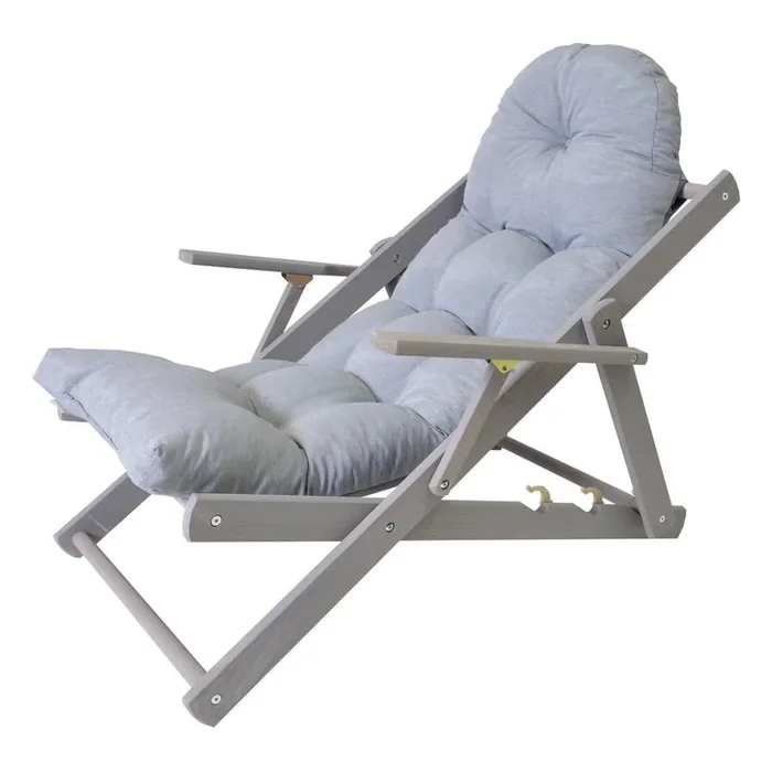 Sdraio da giardino Borneo Regolabile/pieghevole, in legno massiccio, grigia, portata 100 kg, larghezza totale 90 cm, altezza totale 102 cm, profondità totale 75 cm