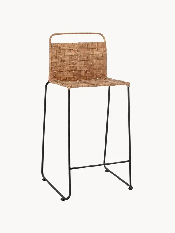 Sedia da bar con intreccio in rattan Gunnel