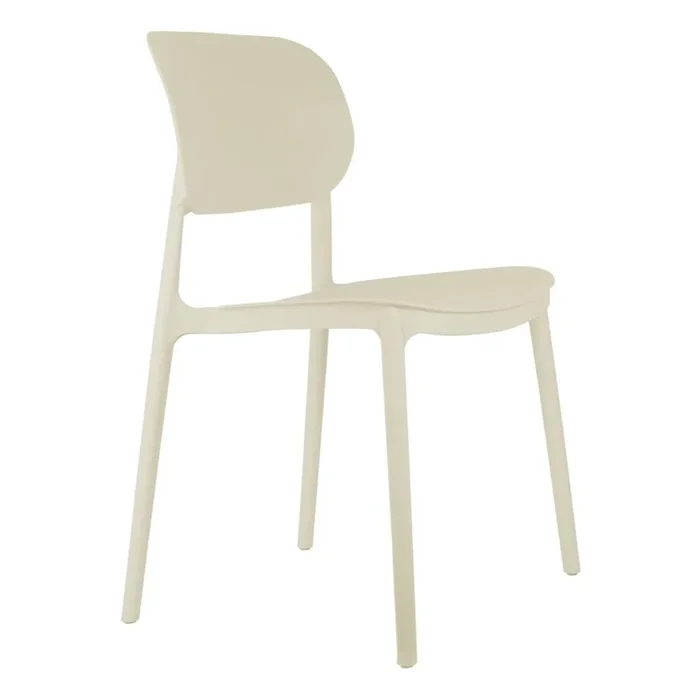Sedia da pranzo Cheer Impilabile, in plastica, color crema