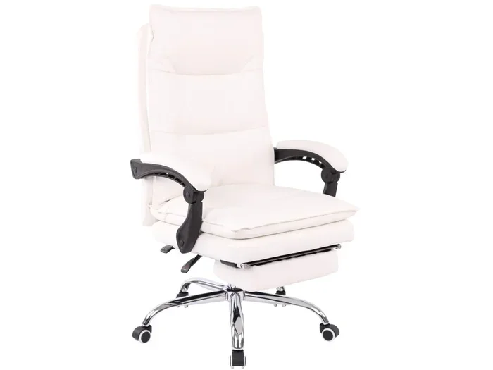 Sedia da ufficio – Finta pelle & Metallo in look cromato – bianco – Power