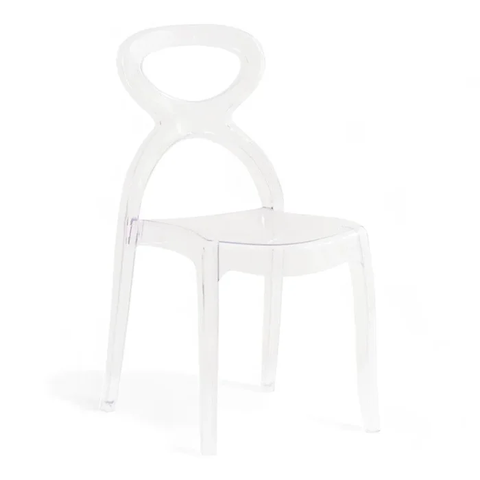 Sedia design trasparente policarbonato resistente da interno ed esterno dimensioni compatte per arredi moderni Queba
