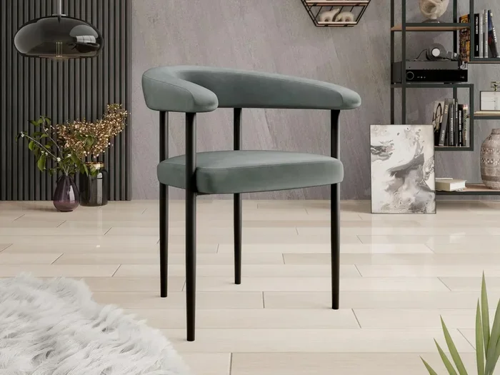 Sedia Jackson 110, 73x61x56cm, Arazzo, Metallico, Legno