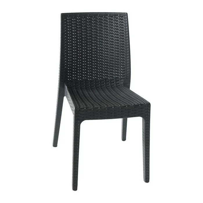 Sedia Selene In Resina Simil Rattan Antracite