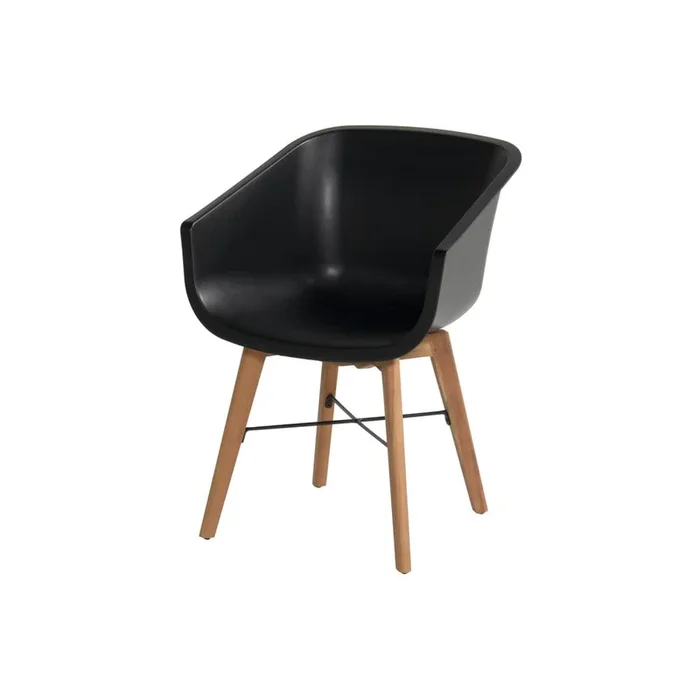 Sedie da esterno in set Amalia 2 pz, in plastica, nere, portata 135 kg, larghezza totale 58 cm, altezza totale 80 cm, profondità totale 55 cm