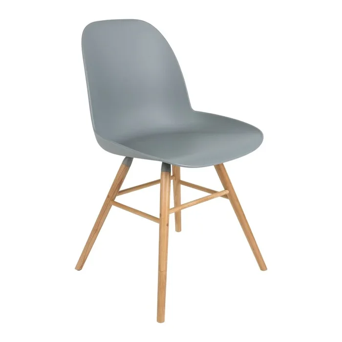 Sedie da pranzo in set Albert 2 pz, in plastica, grigio chiaro